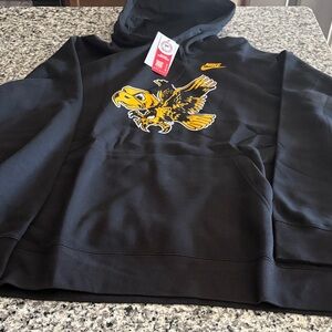 Nike Black Hoodie with Yellow Eagle Design